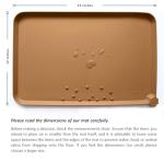 Hoki Found Silicone Pet Food Mats Tray - High-Lips Pet Dog Cat Bowl Mats - Dog Pet Cat Feeding Mat - Waterproof Dog Cat Food Mats -Pet Water Mats for Floors - Butterscotch