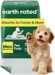 Earth Rated Max Absorbency Puppy Pee Pads for Dogs Absorbs 2X Faster & 2X More, Leak-Proof, Odor Control Potty Training, Unscented, Large, 22” x 23”, 40 Count