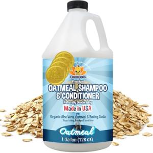 Bodhi Dog Organic Oatmeal Dog Shampoo & Conditioner - Hypoallergenic Formula - Naturally Deodorize Dogs, Cats & Pets - Moisturizes Dry, Itchy & Sensitive Skin - Made in USA (1 Gallon)