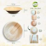 Raj Disposable Palm Leaf Bowls (50 Count, 6.5" Bowl) Strong Bowls Like Bamboo Party Bowl - Decorative Compostable Tableware for Lunch, Dinner, Birthday, Outdoor, BBQ, Picnic, Parties