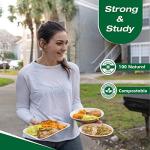 Raj Disposable Palm Leaf Bowls (50 Count, 6.5" Bowl) Strong Bowls Like Bamboo Party Bowl - Decorative Compostable Tableware for Lunch, Dinner, Birthday, Outdoor, BBQ, Picnic, Parties