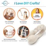 Glaciart One 15-Inch Dog Wool Rope Toy - Durable Chew Toys for Small and Medium Breeds - Natural, Plastic-Free, Non-Allergic - Long-Lasting Play and Activity Ball for Dogs, Indoors and Outdoors