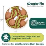 Wagorific Dog Enrichment Toys Interactive Dog Treat Puzzle, Squeaky Dog Toys, Machine Washable Puzzle Hide Treats for Slow Feeder, Made of Recycled Materials, All Breed Sizes