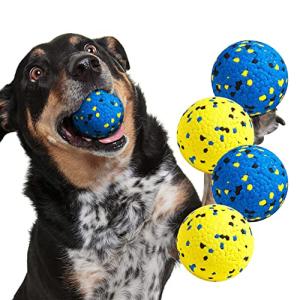 Kimee Dog Balls Tennis Ball Toys Dog Toys for Aggressive Chewers Durable Teething Chew Toys Water Toy Fetch Ball for Large Medium Small Dog and Puppies (4 Balls)