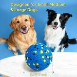 Kimee Dog Balls Tennis Ball Toys Dog Toys for Aggressive Chewers Durable Teething Chew Toys Water Toy Fetch Ball for Large Medium Small Dog and Puppies (4 Balls)