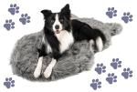 PAW BRANDS PupRug Orthopedic Dog Bed for Large Dogs with Fluffy Soft Faux Fur and Memory Foam for Joint Pain Relief, Machine Washable and Waterproof Couch Bed, Charcoal Grey, Large/Extra Large