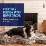 PAW BRANDS PupRug Orthopedic Dog Bed for Large Dogs with Fluffy Soft Faux Fur and Memory Foam for Joint Pain Relief, Machine Washable and Waterproof Couch Bed, Charcoal Grey, Large/Extra Large