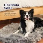 PAW BRANDS PupRug Orthopedic Dog Bed for Large Dogs with Fluffy Soft Faux Fur and Memory Foam for Joint Pain Relief, Machine Washable and Waterproof Couch Bed, Charcoal Grey, Large/Extra Large