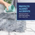 PAW BRANDS PupRug Orthopedic Dog Bed for Large Dogs with Fluffy Soft Faux Fur and Memory Foam for Joint Pain Relief, Machine Washable and Waterproof Couch Bed, Charcoal Grey, Large/Extra Large