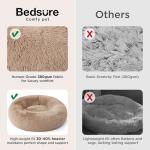 Bedsure Calming Dog Bed Medium Size Dog - Donut Washable Medium Pet Bed, 30 inches Anti-Slip Round Fluffy Plush Faux Fur Cat Bed, Fits up to 45 lbs Pets, Camel