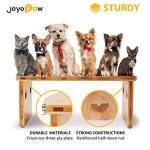 Elevated Dog Bowls, Bamboo Raised Dog Bowl for Small Dogs & Cats, with 2 Stainless Steel Bowls (4'' Tall-20oz Bowl, Natural)