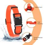 Kidding Pets Waterproof Dog Collar, Easy to Clean Rubber Dog Collars with Quick Release Buckle Fits Small Medium or Large Dogs (Orange, M < 11.8-18.5 inch)