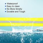 NIMBLE Dog Collar Waterproof Pet Collars Anti-Odor Durable Adjustable PVC & Polyester Soft with Reflective Cloth Stripe Basic Dog Collars S/M/L Sizes (Large (15.35”-24.8”inches), Fluorescent Yellow)