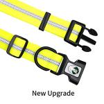 NIMBLE Dog Collar Waterproof Pet Collars Anti-Odor Durable Adjustable PVC & Polyester Soft with Reflective Cloth Stripe Basic Dog Collars S/M/L Sizes (Large (15.35”-24.8”inches), Fluorescent Yellow)