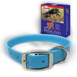 Regal Dog Products Small Light Blue Dog Collar with Heavy Duty Double Buckle & D Ring | Vinyl Coated, Custom Fit, Adjustable Biothane Dog Collar Chew Resistant Waterproof Collar for Dogs