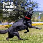 Regal Dog Products Large Red Dog Collar with Heavy Duty Double Buckle & D Ring | Vinyl Coated, Custom Fit, Adjustable Biothane Dog Collar | Chew Resistant Waterproof Center-Ring Collar for Dogs