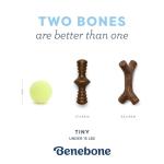 Benebone Puppy 2-Pack Maplestick/Zaggler Durable Dog Chew Toys for Gentle Chewers, Real Bacon, Real Maplewood, Made in USA, Tiny