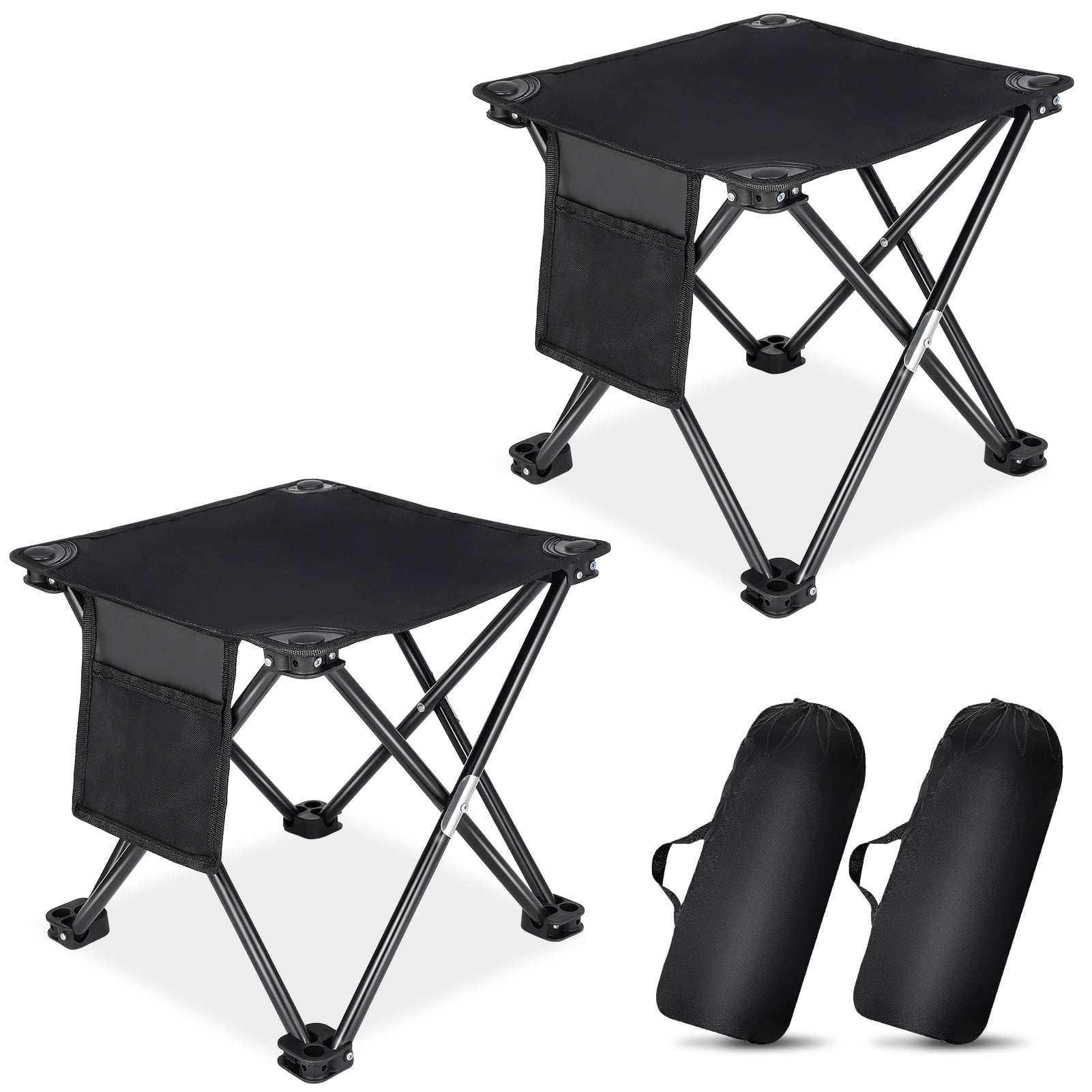 2-Pack Folding Camping Stool with Storage Bag