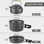 TOMSHOO 22pcs Camping Cookware Mess Kit for Outdoor
