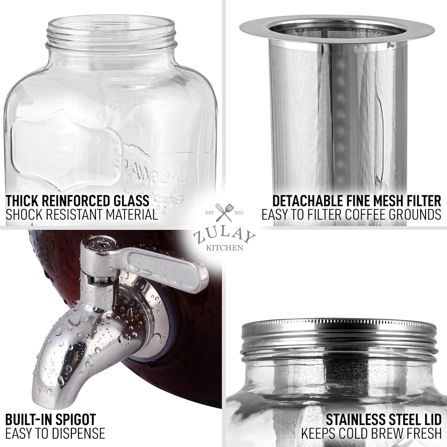 Extra-Thick Glass Cold Brew Coffee Maker