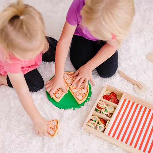 Wooden Pizza Play Food Set - 36 Toppings