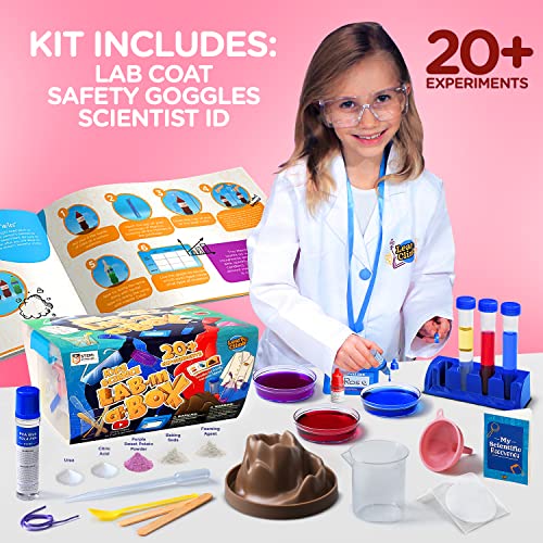 Science Kit with Lab Coat - 20+ Experiments, Ages 4-6