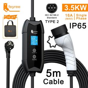 Feyree 16A 3.5kW Portable EV Charger with 5M Cable