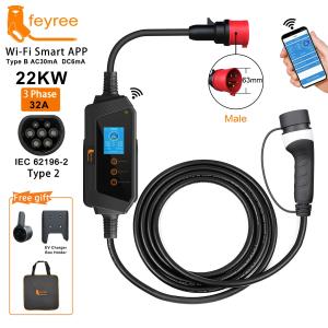 Feyree 22KW 32A Portable Type 2 EV Charger