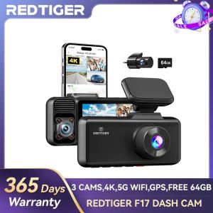 REDTIGER 4K Triple Channel Car Dash Camera