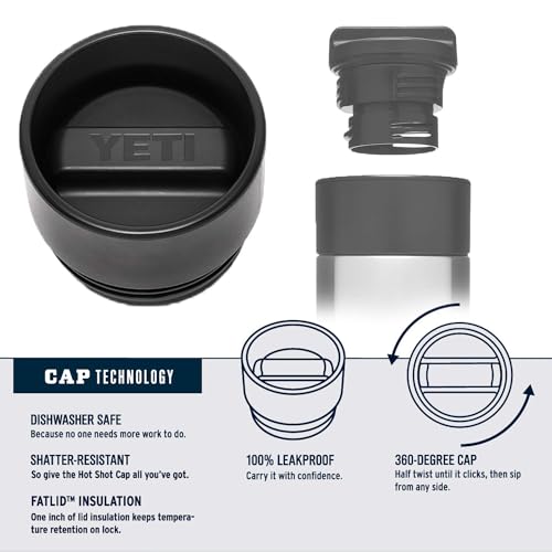 YETI Rambler 18 oz White Bottle with Hot Shot Cap