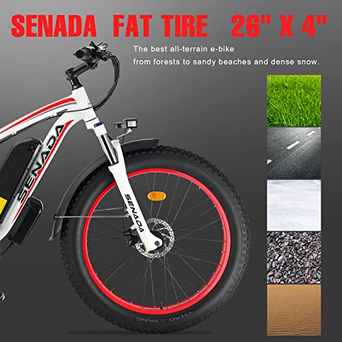 SENADA Fat Tire Electric Bike - 1000W Motor 48V 17.5Ah