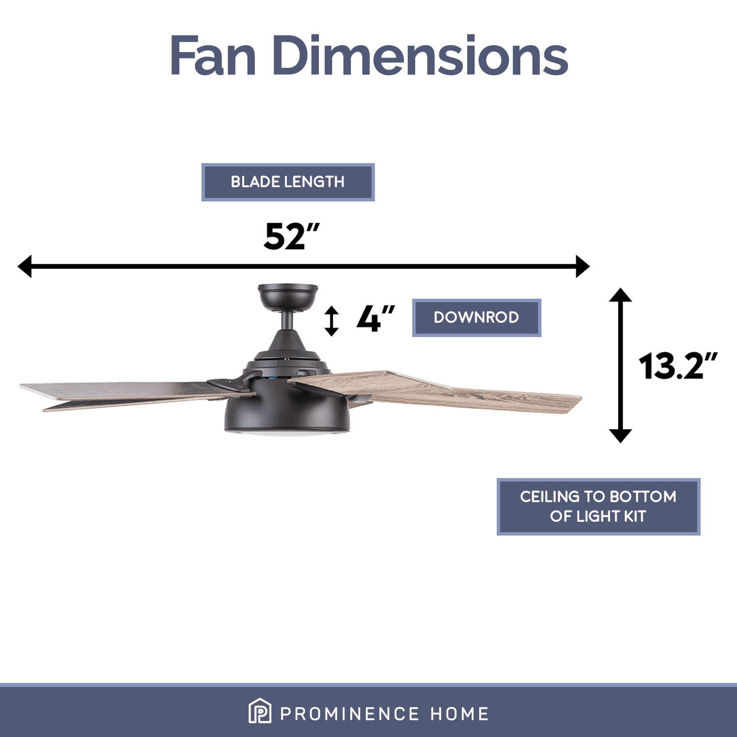 Matte Black 52" Smart Ceiling Fan