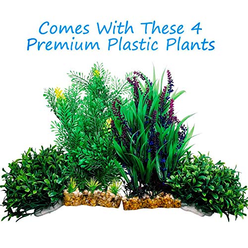 Otterly Pets Aquatic Silk Plant Decoration, Set of 4