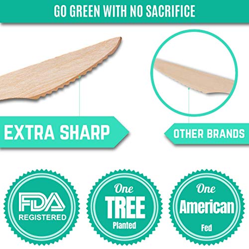 Compostable Wooden Cutlery Set - 300 pieces