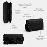 Coach Black Polished Pebble Tabby Wristlet