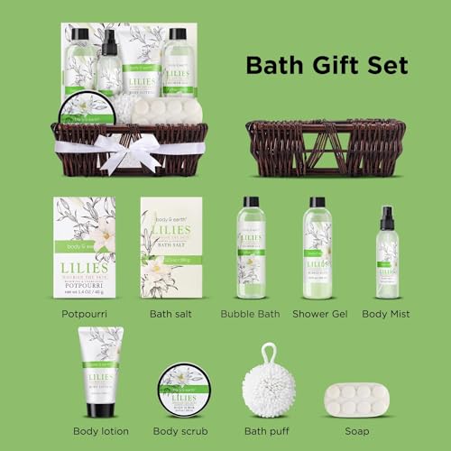 Lily Spa Gift Basket for Women - 10 Pieces