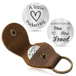 Long Distance Relationship Leather Keychain Keepsake