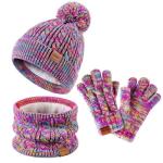Girls Winter Hat, Gloves, Scarf Set for Kids