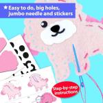 KRAFUN Easy Sewing Kit for Beginner Kids Arts & Crafts, 8 Easy DIY Projects of Stuffed Animal Dolls of Puppies & Kittens, Dogs and Cats, Instructions & Felt, Gift for Girls, Boys, Learn to Sew