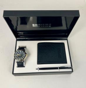 Men's 3-Piece Gift Set - Watch, Wallet and Pen with gift box