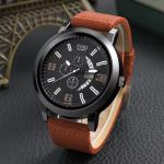 4pc Retro Men Quartz Watch and Fashion Bracelet Gift Set Holiday Gift New Brown
