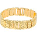 MEN ICED HIP HOP GOLD PT BLING RED DIAL GOLDEN NUGGET WATCH & BRACELET GIFT SET