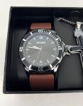 Men's 5-Piece Gift Set - Watch, Necklace and Bracelets - Brown - with gift box