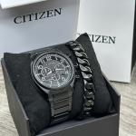 NEW✅GIFT SET✅ Citizen Eco-Drive Brycen Black Steel Men's Watch 43 MM CA4285-68E