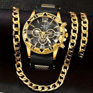 3pcs Fashion Men Quartz Watch Bracelets Set Casual Classic Design Gift New