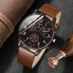 5pc Retro Men Quartz Watch and Fashion Bracelet Gift Set Holiday Gift New Brown