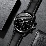 Geneva Black Watch and 2 Bracelets Gift Set Men’s Luxury Chronograph New 3 Piece