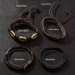 5pc Retro Men Quartz Watch and Fashion Bracelet Gift Set Holiday Gift New Brown