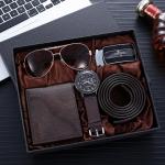 Accessory Gift Set For Men - 5 Pcs Set Plus Gift Box - Wallet, sunglasses, Watch
