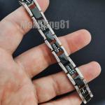 Men Elgin Luxury Bling Lab Diamond Stainless Steel Watch & Bracelet Gift Set